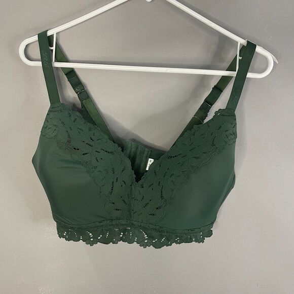 aerie Other - Aerie Womens 38D Lace Padded Wireless Bra NWT Green